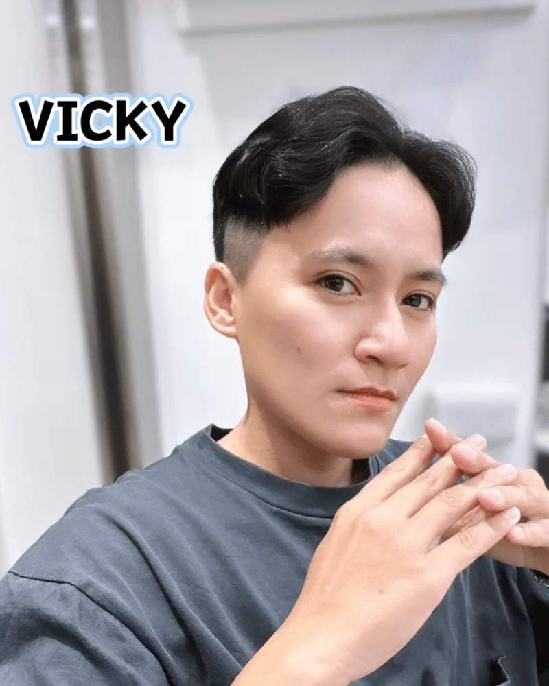 1號 Vicky 中分韓系燙