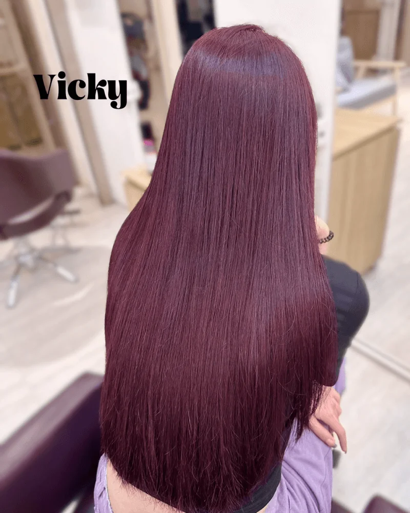 1號 Vicky 樹莓紅髮色