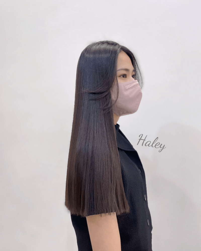 縮毛矯正,矯正毛流不順,此款燙髮優點:直、亮、順,順吹乾即可。 縮毛矯正-北勢燙髮推薦