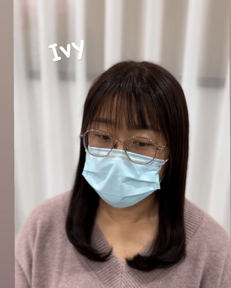 是一款 上直下彎 簡單吹整 又好整理的髮型 沙鹿燙髮推薦