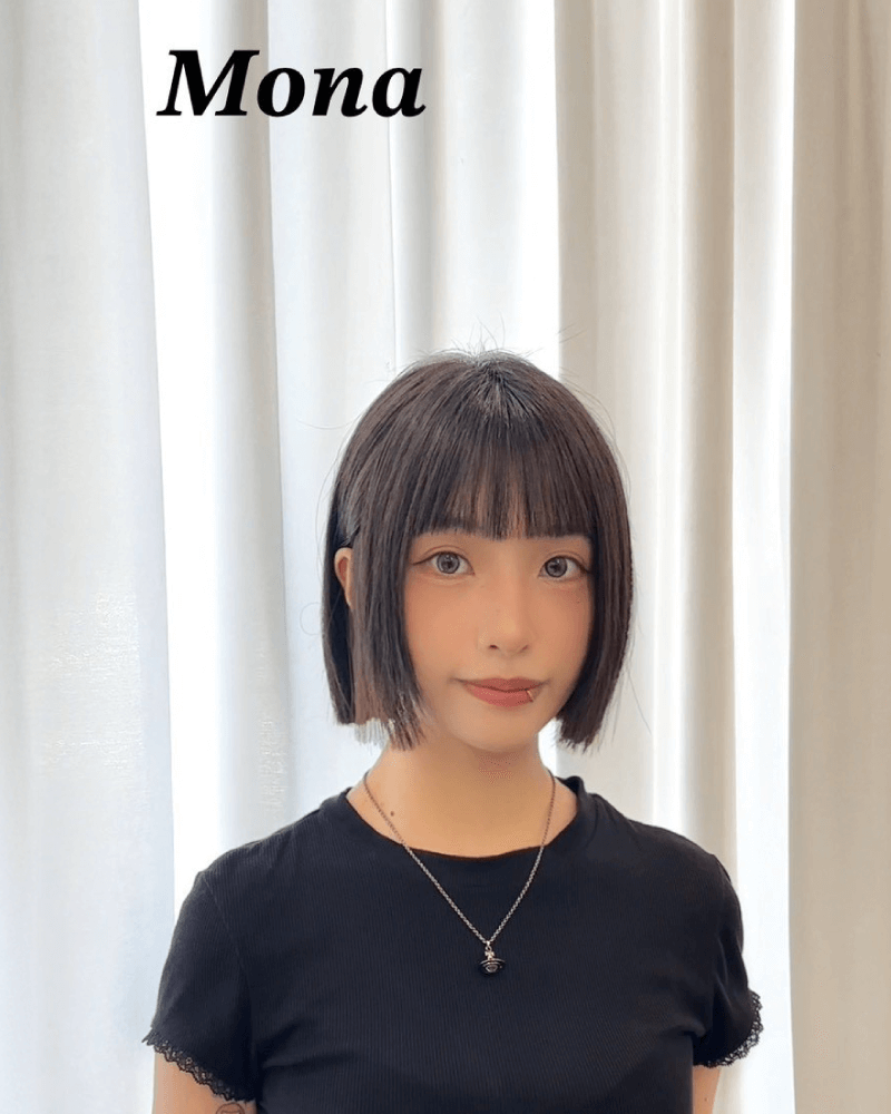 一刀切短髮:髮尾乾淨利落、線條順得剛剛好 修飾臉型又帶小顏效果 一刀切短髮-北勢剪髮推薦