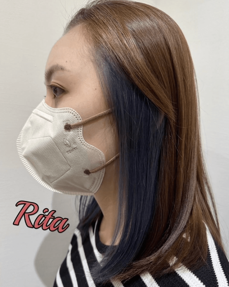 栗子棕髮色+獨角獸耳圈染,讓整體更有層次感 耳圈染-沙鹿染髮推薦