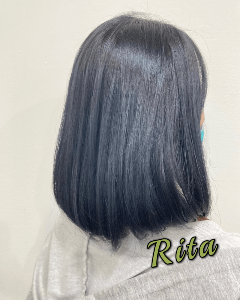 霧感藍黑,給你成熟奢華時尚感-需退漂 霧感藍黑-沙鹿染髮推薦