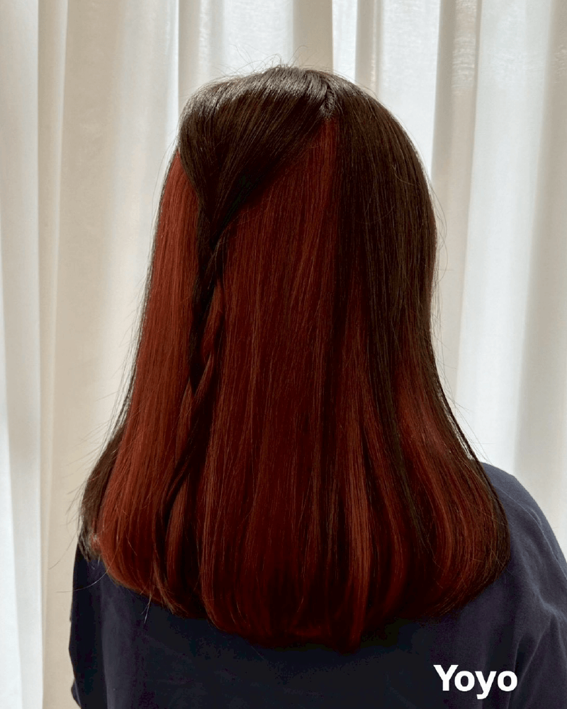 冷茶棕MIX莓果紅-北勢染髮推薦