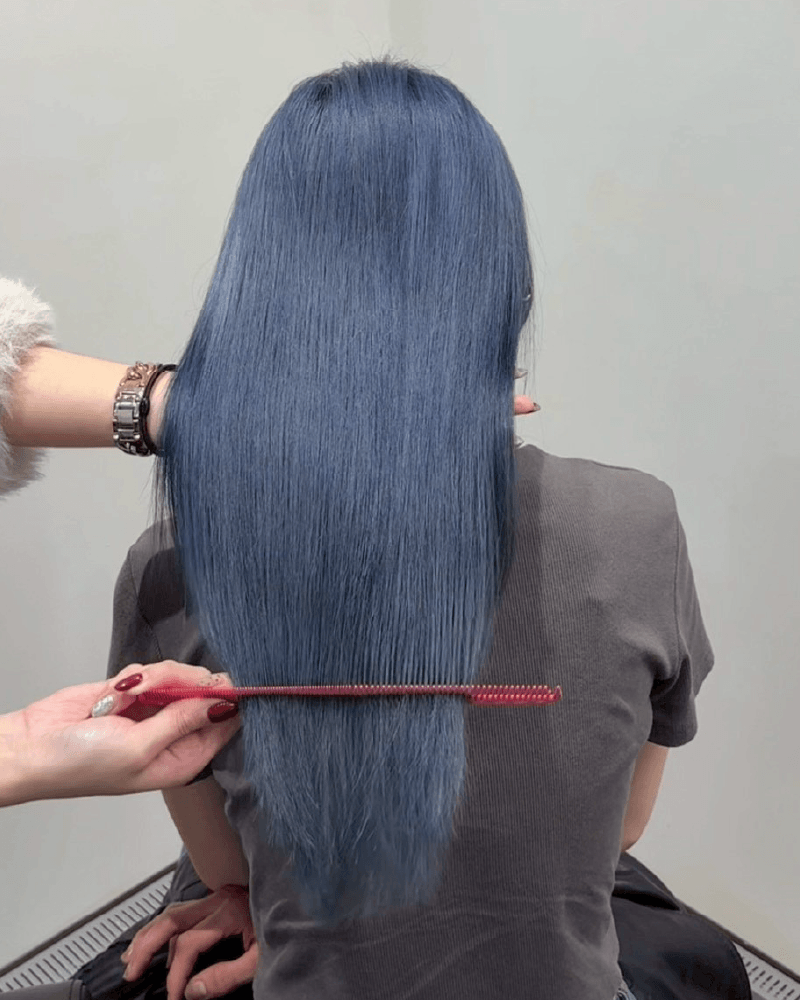 霧感藍黑色-逢甲染髮推薦